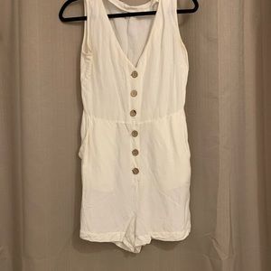 MANGO white button down romper